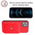 For iPhone 12 Pro Rhombic Texture Card Bag RFID Phone Case with Long Lanyard(Red)