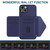 For iPhone 13 Rhombic Texture Card Bag RFID Phone Case with Long Lanyard(Dark Purple)