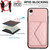 For iPhone XR Rhombic Texture Card Bag RFID Phone Case with Long Lanyard(Rose Gold)