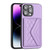 For iPhone 13 Pro Rhombic Texture Card Bag RFID Phone Case with Long Lanyard(Light Purple)