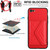 For iPhone SE 2022 / SE 2020 Rhombic Texture Card Bag RFID Phone Case with Long Lanyard(Red)