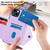 For iPhone 14 Plus Rhombic Texture Card Bag RFID Phone Case with Long Lanyard(Light Purple)