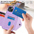 For iPhone 13 mini Rhombic Texture Card Bag RFID Phone Case with Long Lanyard(Light Purple)