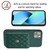 For iPhone 15 Rhombic Texture Card Bag RFID Phone Case with Long Lanyard(Green)