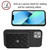 For iPhone 13 mini Rhombic Texture Card Bag RFID Phone Case with Long Lanyard(Black)