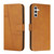 For Samsung Galaxy A35 Stitching Calf Texture Buckle Leather Phone Case(Yellow)