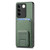 For vivo S16 / V27 Carbon Fiber Card Bag Fold Stand Phone Case(Green)