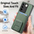 For vivo S16 / V27 Carbon Fiber Card Bag Fold Stand Phone Case(Green)