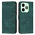 For Infinix Hot 40i Skin Feel Stripe Pattern Leather Phone Case with Lanyard(Green)