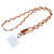 Universal Phone Three Strand Long Lanyard(White Brown Gold)