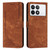 For Xiaomi Redmi K70 / K70 Pro Skin Feel Stripe Pattern Leather Phone Case with Long Lanyard(Brown)