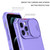 For iPhone 12 Pro Stereoscopic Holder Sliding Camshield Phone Case(Purple)