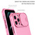 For iPhone 14 Stereoscopic Holder Sliding Camshield Phone Case (Pink)