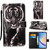 For Samsung Galaxy A35 5G Colored Drawing Pattern Plain Weave Leather Phone Case(Black And White Tiger)