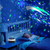 LED Flying Saucer Starry Sky Light Bluetooth Music Star Projection Night Light with Remote Control (White)