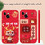 For iPhone 15 Plus New Year Red Silicone Shockproof Phone Case(White Dragon)