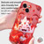 For iPhone 12 New Year Red Silicone Shockproof Phone Case(Peace Happy)