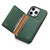 For iPhone 14 Calf Texture Card Bag Design Full Coverage Phone Case(Black)