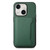 For iPhone 15 Plus Calf Texture Card Bag Design Full Coverage Phone Case(Green)