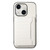 For iPhone 15 Crocodile Texture Card Bag Design Full Coverage Phone Case(White)