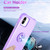 For iPhone X / XS L2 Rotating Ring Holder Magnetic Phone Case(Light Purple)