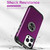 For iPhone 12 Pro Max L2 Rotating Ring Holder Magnetic Phone Case(Dark Purple)