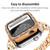 For Apple Watch Series 6 / 5 / 4 / SE 44mm Plating Dual-Row Diamond PC Watch Case with Film(Transparent)