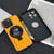 For iPhone 12 i.Crystal Lambskin Fulcrum Support Phone Case(Dark Grey)