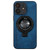 For iPhone 12 i.Crystal Lambskin Fulcrum Support Phone Case(Blue)