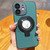 For iPhone 12 Skin Feel Armor Magnetic Holder Phone Case(Green)