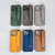 For iPhone 15 Lambskin Wristband Holder Phone Case(Grey)