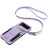 For Samsung Galaxy Z Flip3 Card Slots Folding Phone Case with Long Lanyard(Light Purple)
