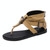 Ladies Belt Buckle Flip Flops Casual Flat Sandals, Size: 37(Light Brown)