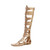 Ladies Summer High Tube Rivet Flip Flops Casual Roman Style Sandals, Size: 40(Golden 333-38)