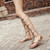 Ladies Summer High Tube Rivet Flip Flops Casual Roman Style Sandals, Size: 40(Golden 333-38)