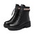 Women Fall And Winter Martin Boots England Style Thick Bottom Short Boots, Size: 37(Velvet-free)