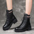 Women Fall And Winter Martin Boots England Style Thick Bottom Short Boots, Size: 39(Velvet-free)