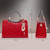Large capacity PU Leather Diamond Pattern Ladies Handbag with Hanging Ornaments(White)