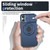 For iPhone 15 Plus Camshield MagSafe Ring Holder Armor Phone Case(Blue)