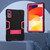 For Xiaomi Redmi Pad SE 11 2023 Contrast Color Silicone Hybrid PC Tablet Case with Holder(Black Rose Red)