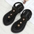 Ladies Summer Bohemian Roman Sandals Seaside Flat Beach Shoes, Size: 41(Black)