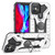 For iPhone 12 Pro Max Iron Knight Series 2 in 1 PC + TPU Phone Case with Ring Holder(Silver)