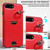 For For  iPhone  8 Plus / 7 Plus Calf Texture Card Slot Ring Holder Phone Case(Red)
