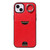 For iPhone 14 Plus Calf Texture Card Slot Ring Holder Phone Case(Red)