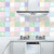 2 PCS Kitchen Anti-Smoke Tile Wall Stickers Stove Wallpaper(Blue Ans White Porcelain)