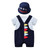 Boy Dinosaur Short Sleeve + Bib Two-piece Suit (Color:Navy Blue Size:73)
