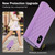 For iPhone X / XS Zipper Multi-Card Wallet Rhombic Leather Phone Case(Purple)