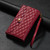For iPhone XS Max Zipper Multi-Card Wallet Rhombic Leather Phone Case(Red)