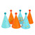 20 PCS Sequined Fur Ball Birthday Hat Birthday Party Supplies Dress Up Paper Hat, Colour: No. 4 Pure Gold
