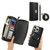 For iPhone 14 Pro Max MagSafe Crossbody Multi-functional Zipper Wallet Litchi Leather Phone Case(Black)